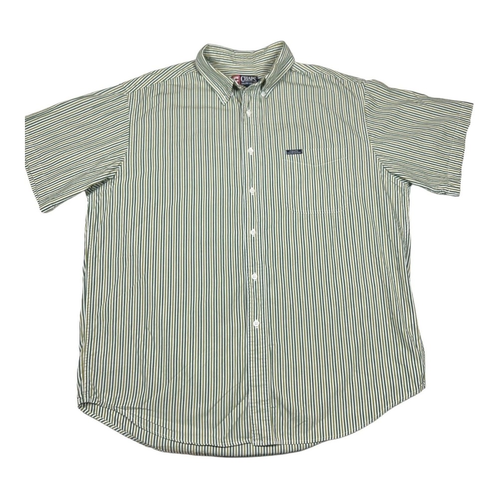 Chaps Ralph Lauren Men's Striped Button Down Shirt Short Sleeve Size XL